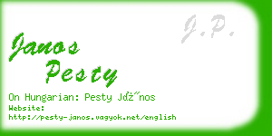 janos pesty business card